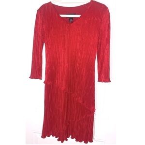 connected Petite Floral Pull On V Neck Long Sleeve Dress 6P